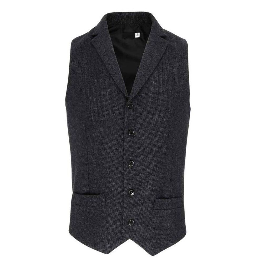 Premier Mens Herringbone Vest / Charcoal